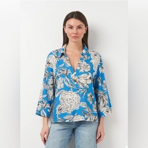 Zara oversized boho effortlessly chic laid-back resort beachy linen top NWT XL